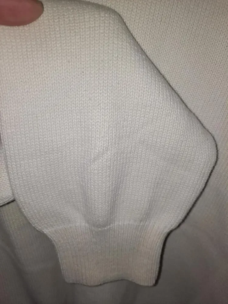 Tommy Hilfiger Y2K White Crew‎ Neck Knit Sweater Size Large
